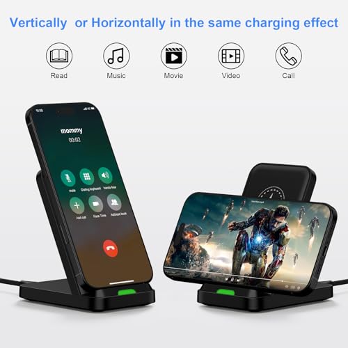 for Google Pixel Wireless Charging Stand for Pixel 10/10 Pro/10 Pro XL/9a/9 Pro/9 Pro XL/8/8 Pro/7/7 Pro/6/6 Pro/5, Android Wireless Phone Charger Fast Charging Station for Samsung S25 Ultra/S24 Plus - color: Black