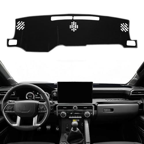 Dash Cover for Toyota Tacoma Accessories 2024 2025 2026 Dashboard Cover Mat Center Console No Glare Carpet Sunshield Cover UV Rays Protector Pad Non-Slip, Gray Trim - color: Gray, size: 2024-2026