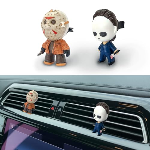 GENANY 3D Resin Horror Movie Killer Character Car Air Freshener Vent Clips, Spooky Car Freshener, Horror Air Freshener, Gothic Gifts for Women and Men, Cool Spring Gifts For Horror Fans - style: 03. Horror Characters