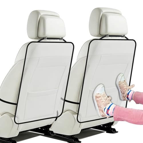 2PCS Kick Mats Back Seat Protector for Kids, Waterproof PVC Car Back of Seat Protector, Seatback Cover for Car Front Seats, Protection Against Dirt Dust Mud Scratches and Stain (Transparent) - color: Transparent