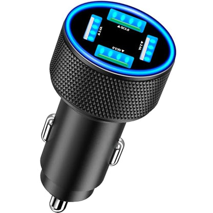 USB Fast Car Charger, Stuffcool 60W 2USB-A + 2QC3.0 Car Power Adapter 4-Port Car Charge Cigarette Lighter USB Charger Car Carplay Charger for iPhone 17 17 Pro 16 15 14 13 12/Galaxy S26 S25/Pixel/iPad - color: Matte Black
