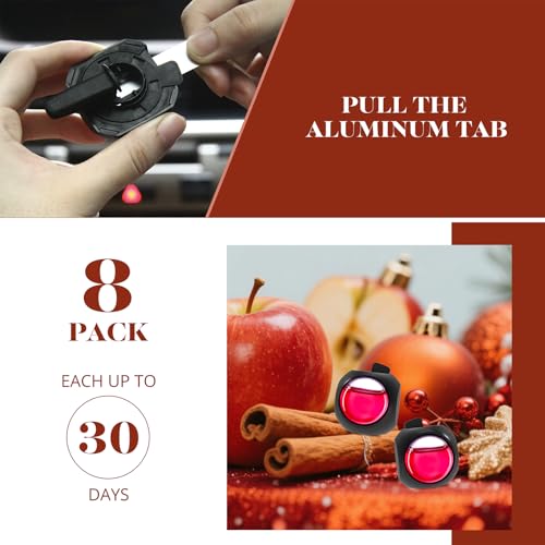 Car Air Freshener Vent Clips, 8 Pack, Provides Long-Lasting Scent, Up to 240 Days, Odor Eliminator (Apple Cinnamon) - color: Apple Cinnamon