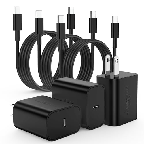 3Pack USB C Charger for Samsung Galaxy S24 Ultra, Super Quite Fast Charging Type C Block with 6FT C to C Cord for Samsung Galaxy Tab S9 S8 S23 Ultra S22 Ultra S23 S22 S21 Note 10 Plus 20 - color: Black, size: 3Pack 6Feet