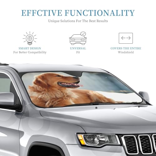 Custom Car Front Windshield Sun Shade, Personalized Front Window Sun Visor Design Foldable Reflective Sun Shield for Vehicle Blocks UV Rays Protector Keep Your Vehicle Cool (Material 3, Medium) - size: Medium