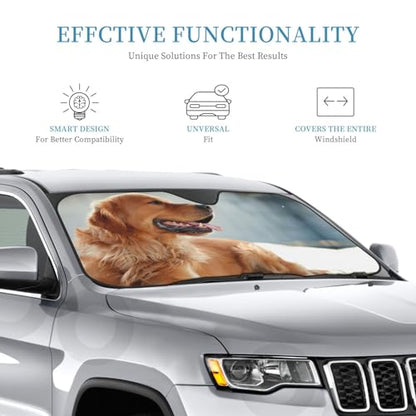 Custom Car Front Windshield Sun Shade, Personalized Front Window Sun Visor Design Foldable Reflective Sun Shield for Vehicle Blocks UV Rays Protector Keep Your Vehicle Cool (Material 3, Small) - size: Small
