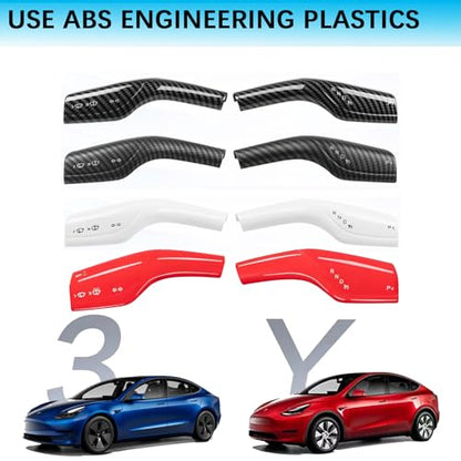 YHCDSEA Steering Lever Cover for Tesla Model 3/Y, Gear Shift Cover Accessory - Decorative Cover (Red) - style: Red