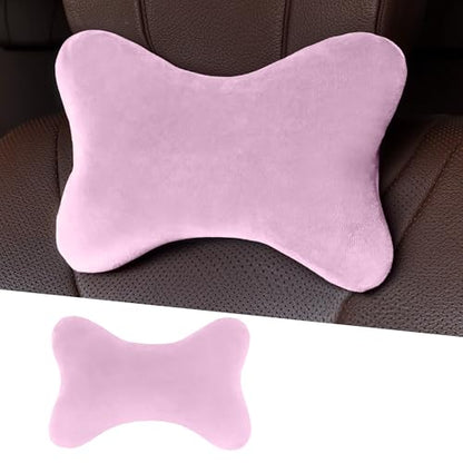 Car Headrest Pillow, Soft Comfortable Memory Foam Automotive Neck Pillow Cushion for Neck Pain Pressure Relief, Universal Fit (Pink) - color: Pink