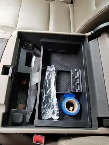 EDBETOS Center Console Organizer Tray Compatible with GMC Sierra 1500 Accessories/Silverado 1500 2014-2018 / Silverado 2500/3500 HD 15-19 /Suburban/Tahoe/Yukon 15-20 Armrest Storage Box (Black Trim) - color: Black