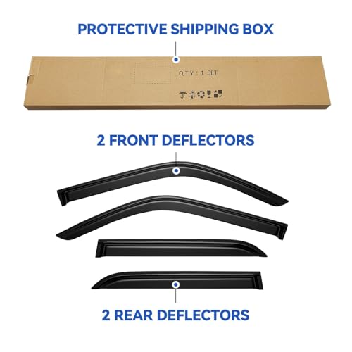 Window Visors Rain Guards for 1996-2002 Toyota 4Runner, Out-Channel Window Vent Wind Deflectors Visors Shades for 96-02 4Runner - size: 1996-2002 Toyota 4runner