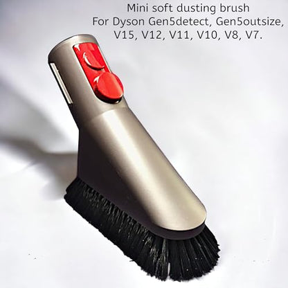 Dusting Brush Attachment Compatible with Dyson V15 V12 V11 V10 V8 V7 Gen 5 - Soft Bristle Vacuum Cleaner Accessories - Gentle Dusting Tool for Delicate Surfaces - style: Mini Soft Dusting