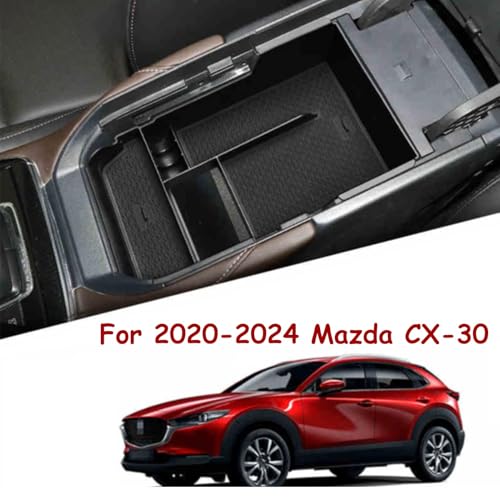 TTCR-II for Mazda CX-30 Center Console Organizer Tray 2020-2025 2026, Center Armrest Glove Storage Box Compatible with 2020-2025 Mazda CX-30 Console Organizer