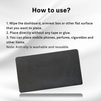 Car Dashboard Anti-Slip Rubber Pad, Multifunctional 10.6 x 5.9 Universal Non-Slip Car Magic Dashboard Gel Latex Pad for Cell Phones, Sunglasses, Keys, Coin and More Use (Black/Car Texture)