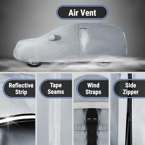 iCarCover 18-Layers Premium Universal Fit SUV Car Cover Waterproof All Weather Sun Rain Snow UV Protection Outdoor Indoor Full Exterior Covers for Automobiles Sedan Hatch Coupe Fit for 184-188 inch - size: 20. Fit Mid Size SUV Length 184-188 inch
