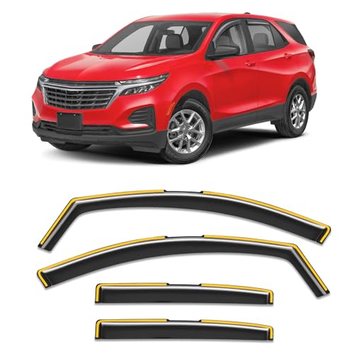 in-Channel Rain Guards Fit for Chevy Equinox 2018-2024 Window Rain Guard Extra Durable Window Deflectors Window Vent Visors Vent Shades Exterior Car Accessories-4PCS - size: Fit for 2018-2024 Chevy Equinox