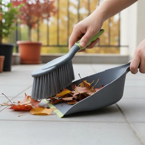 WDDBHSKN Dust pan Broom Dustpan Brush - Dust Pans with Brush, Dustpan and Brush Set, Handheld Broom and Dustpan Set are Used to Clean Kitchens, Floors, Tables, and Animal Cages. - size: 1 Count (Pack of 1)