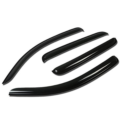 Auto Dynasty Window Visors Compatible with 05-14 Tacoma Double Cab, 4Pcs Front & Rear Tape-On Window Vent Visor Deflectors Rain Guard, Glossy Dark Smoke - size: 05-14 Toyota Tacoma Double Cab