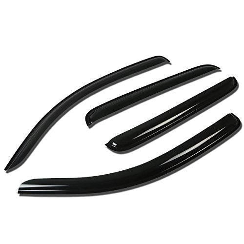 Auto Dynasty Window Visors Compatible with 05-14 Tacoma Double Cab, 4Pcs Front & Rear Tape-On Window Vent Visor Deflectors Rain Guard, Glossy Dark Smoke - size: 05-14 Toyota Tacoma Double Cab