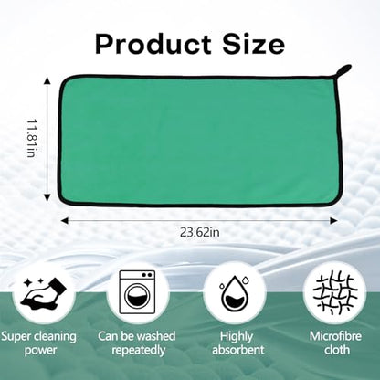 Hovom 3PCS Car Microfiber Towels, 23.62"×11.81" Lint-Free Microfiber Towels for Cars Wash Drying, Super Absorbent Cleaning Cloths, Reusable Washing & Detailing Towel, Car Cleaning Supplies (Green) - color: Green