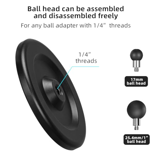 FANAUE Cell Phone Holder Base with 1" Ball Head Magnetic Car Phone Mount Stand Compatible with RAM Mount B Size 1 inch, can be Mounted on car Dashboard, Windshield, Suitable for 4.7-7.5" Smartphone