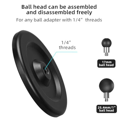FANAUE Cell Phone Holder Base with 1" Ball Head Magnetic Car Phone Mount Stand Compatible with RAM Mount B Size 1 inch, can be Mounted on car Dashboard, Windshield, Suitable for 4.7-7.5" Smartphone