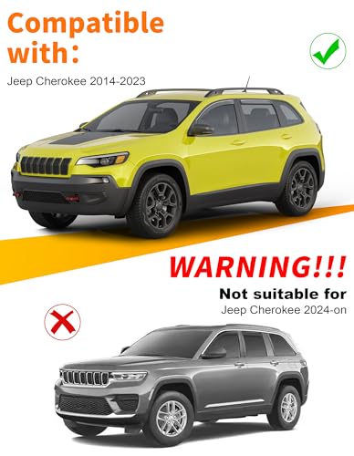 in-Channel Window Rain Guard for Fit for Jeep Cherokee 2014-2023 Rain Guards Side Window Visors Low Profile Vent Visor Window Deflectors Vent Shades Car Accessories - size: 2014-2023 Jeep Cherokee