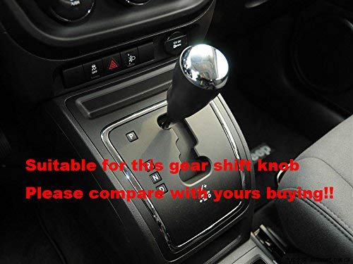 JI Loncky Genuine Leather Gear Shift Knob Cover for 2007 2008 2009 2010 2011 2012 2013 2014 2015 2016 Jeep Compass Automatic / 2007 2008 2009 2010 2011 2012 2013 2014 2015 2016 Jeep Patriot Automatic