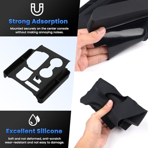 Autorder Silicone Center Console Organizer for 2020-2022 Toyota Highlander Accessories Seat Gap Storage Box Soft Gear Shift Panel Trim Cover - size: 2020-2022 Toyota Highlander