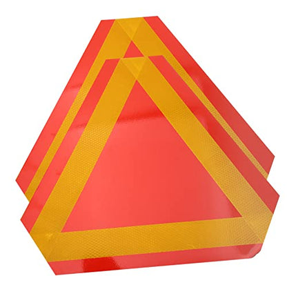 2pcs Magnetic Triangle Reflectors for Slow Moving Vehicle Safety Sign Engineer Grade Aluminum Cycling Safety Triangle