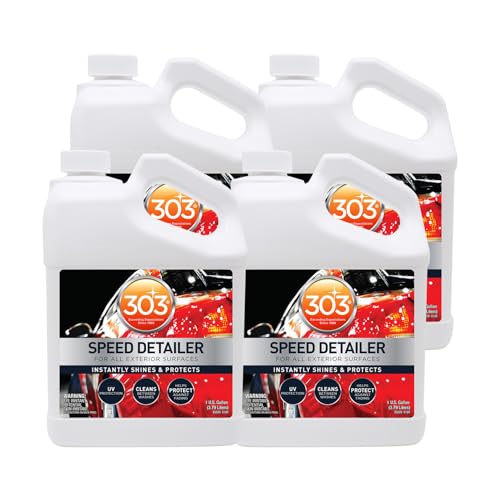 303 Products Speed Detailer - Instantly Shines and Protects - for All Exterior Automotive Surfaces - Cleans Between Washes - UV Protection, 1 Gallon, 4 Pack (30229-4PK) - size: 128 Fl Oz (Pack of 4)