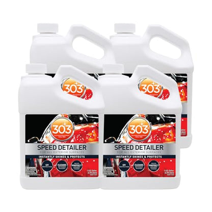 303 Products Speed Detailer - Instantly Shines and Protects - for All Exterior Automotive Surfaces - Cleans Between Washes - UV Protection, 1 Gallon, 4 Pack (30229-4PK) - size: 128 Fl Oz (Pack of 4)