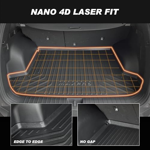 Premium MAXPRO All Weather Cargo Mat Compatible with Honda Pilot 2023-2025 | Rear Trunk Liner Custom Fit | Waterproof Heavy Duty Cargo Tray Interior Floor Protection Floor Mat - size: Cargo Liner (5th Row)
