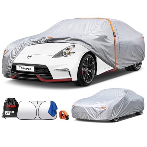 Car Cover Waterproof All-Weather,Heavy-Duty Outdoor Full Exterior Automobiles Sedan/Coupe (Length 166-178 inch) with Windshield Sun Shade Universal Fit Porsche 718, Versa, BRZ, Supra etc - size: Fit Coupe Length 166-178 Inch(3m-0)