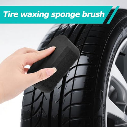 9PCS Car Wheel Cleaning Pro Kit, Tire Brush, Soft-bristled Rims Brush, Microfiber Flat Wheel Brushes, Double-Ended Detailing Brushes, Detailing Pads, Scratch-Free & Multipurpose(COLOR:Black Grey)