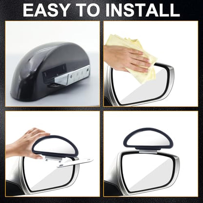 Blind Spot Mirror Adjustable 360 Degree Car Side Mirror, HD Glass Rear View Mirror Exterior Accessories for Car SUV Frame Thickness Less than 5MM - style: Single (Clamp Mount)