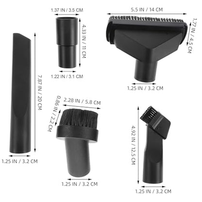 Alipis Universal Vacuum Cleaner Accessories Kit 5pcs Set with 32mm/35mm Inner Diameter round Brush Nozzle and Adapter for Car Detailing and Home Cleaning