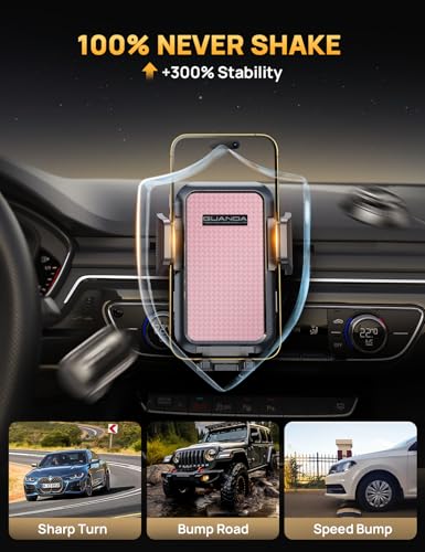 CD Slot Phone Mount, Upgraded Car Phone Holder [Thick Cases Friendly], 360° Adjustable Universal Phone Mount for Car CD Slot Mount for iPhone & Android Cell Phones (Pink) - color: Pink