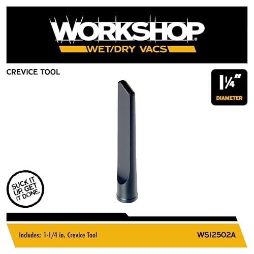 WORKSHOP Wet/Dry Vacs Shop Vacuum Accessories WS12502A Crevice Tool Attachment for Wet Dry Vacuum Cleaners, Fits 1-1/4-inch Extension Wands and Hoses - size: 1-1/4"