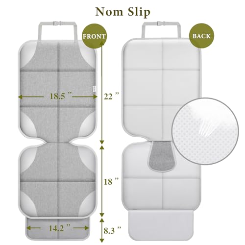 Meolsaek Car Seat Protector for Child Car Seat, Durable 600D Fabric Waterproof Car Seat Cover with Thick Pad Non-Slip Backing，No Imprints (Silver Gray-1 pc) - color: Silver Gray-1 pc