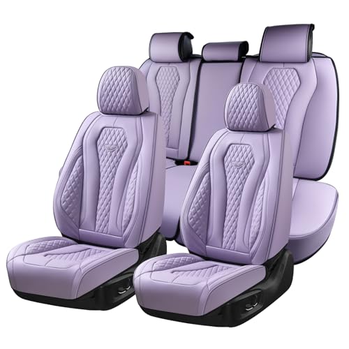 Coverado Car Seat Covers Full Set, Purple Seat Covers, Automotive Car Seat Cover, Car Seat Cushion, Car Seat Covers Front Seats Back Seat Covers, Car Seat Protector Universal Fit Most Cars - color: Purple, size: FullSet