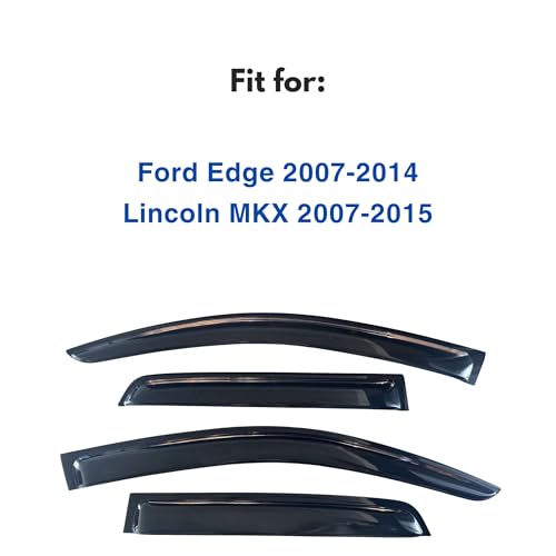 IG Window Visors Fit for 2007-2014 Ford Edge, Out-Channel Rain Guards Vent Wind Deflectors 4PC, Car Accessories for 2007-2015 Lincoln MKX - size: 2007-2014 Edge & 2007-2015 MKX