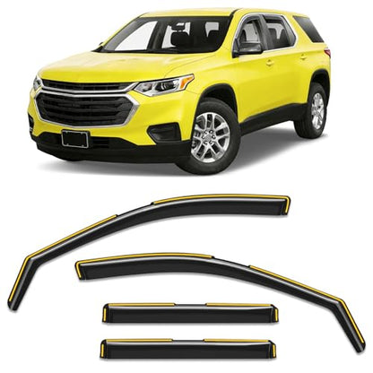 in-Channel Window Rain Guard for Chevy Traverse 2018-2023 Rain Guards Chevrolet Traverse Side Window Visors Low Profile Vent Visor Window Deflectors Vent Shades Car Accessories - size: Fit for 2018-2023 Chevy Traverse