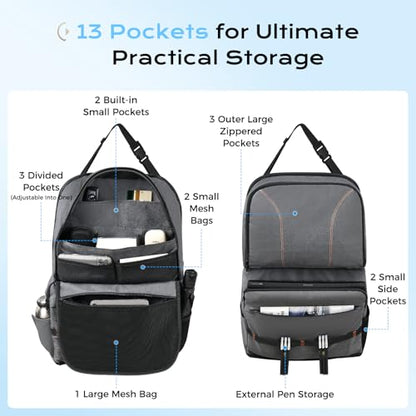 Coverado Backseat Car Organizer 2 Packs, Heavy-Duty Durable Dual-Way Use Car Back Seat Organizer Waterproof with Multi Pockets, Zipper Closure Design, Protect Valuables from Spills, Keeps Car Tidy - size: 2 Pack-New