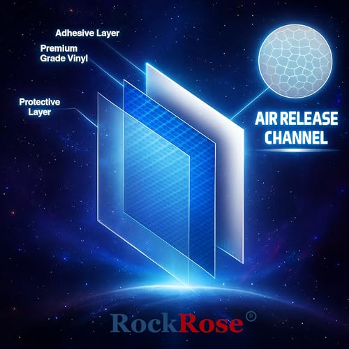 RockRose Carbon Fiber Vinyl Wrap, Anti-Wrinkle, Air Release, Automotoive Bubble Wrap, Self Adhesive Vinyl Stickers DIY Decals (5FT x 6FT, 5D Blue) - color: 7D Blue, size: 5FT x 6FT