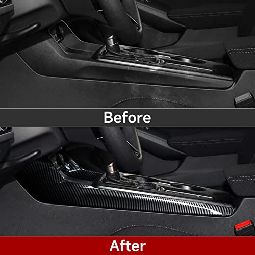 Car Side Gear Shift Cover Strip Decals for 2022 2023 2024 2025 Honda Civic 11th Gen Accessories ABS Carbon Fiber Interior Stickers - color: Gear Shift Side Cover
