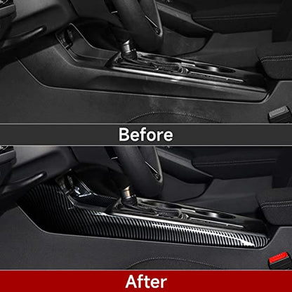 Car Side Gear Shift Cover Strip Decals for 2022 2023 2024 2025 Honda Civic 11th Gen Accessories ABS Carbon Fiber Interior Stickers - color: Gear Shift Side Cover