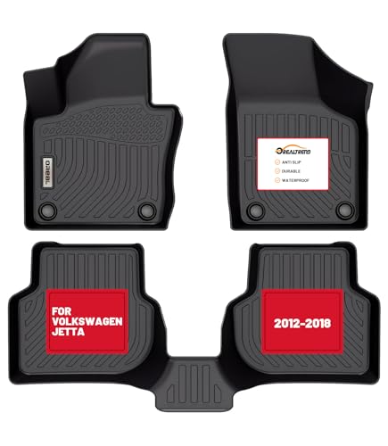 orealtrend Car Floor Mats Replacement for Volkswagen VW Jetta 2012-2018 Heavy Duty All Weather Guard Black Front Rear Liners Carpet Custom Fit- NOT for 2012-2014 Jetta Sportwagen