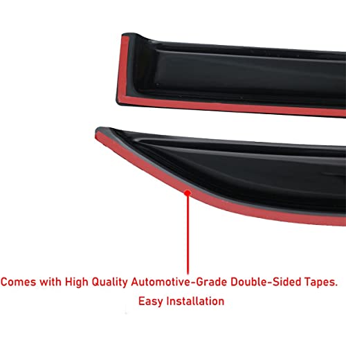 Lightronic Extra Durable Outside-Mount Auto Vent Window Visor, Fits 2023-2025 Honda Accord Sedan, UV Protection Rain Guard, Original Wind Deflector, No-Drilling Easy Installation, Dark Smoke, 4-Pcs