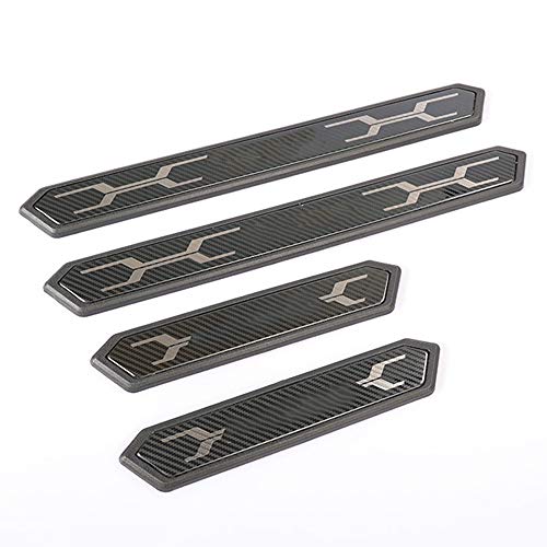 XITER 4PCS for Toyota RAV4 2019-2025 Carbon Fiber Car Door Sill Scuff Plate Guard Sills Door Entry Guard Protector Trim Autoparts Accessories (Not LED) - color: Not LED