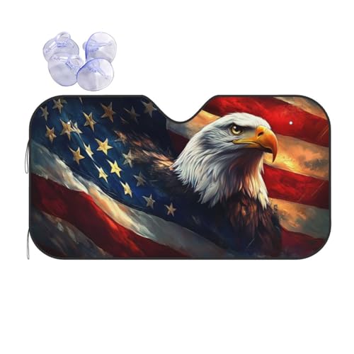 American Flag Car Sun Shade Windshield Sunshade Foldable Front Window Shield Cover for Truck SUV - color: Blue7