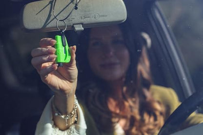 resqme The Original Emergency Keychain Car Escape Tool, 2-in-1 Seatbelt Cutter and Window Breaker, Made in USA, Family Pack of 3, Black, White, Teal - Compact Emergency Hammer - color: Black, White, Teal